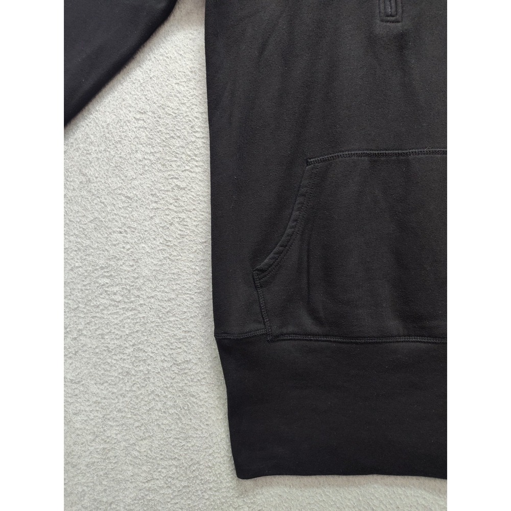 True Religion Women Sweater Dress L Black Hooded Pockets 1/4 Zip Logo Casual - Picture 4 of 16